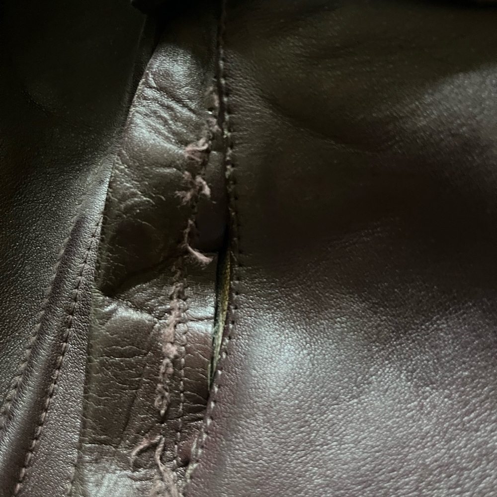 Vintage Men's Dark Brown Leather motorcycle Jacket, size S. - Picture 8 of 10